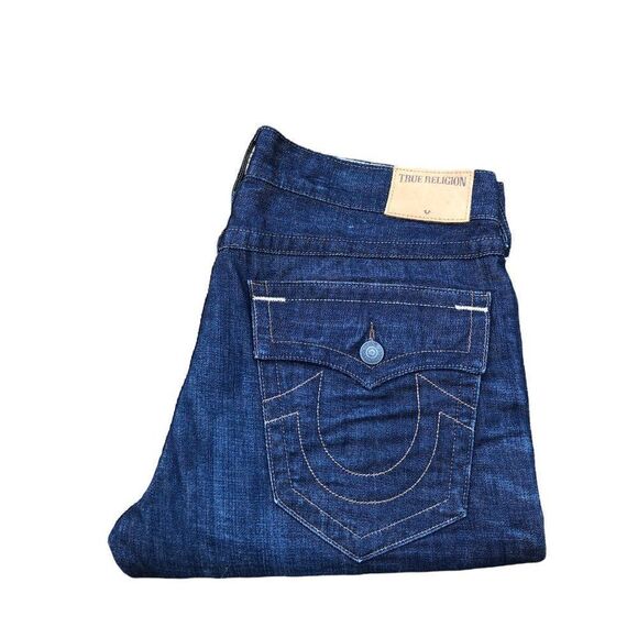 Brand New True Religion Jeans Size 34 RICKY Relaxed Straight Blue - Picture 7 of 11